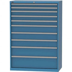 LISTA - 10 Drawer, 84 Compartment Bright Blue Steel Modular Storage Cabinet - Exact Tool & Supply