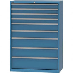 LISTA - 9 Drawer, 84 Compartment Bright Blue Steel Modular Storage Cabinet - Exact Tool & Supply