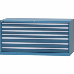 LISTA - 7 Drawer, 84 Compartment Bright Blue Steel Modular Storage Cabinet - Exact Tool & Supply