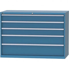 LISTA - 5 Drawer, 84 Compartment Bright Blue Steel Modular Storage Cabinet - Exact Tool & Supply