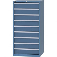 LISTA - 9 Drawer, 45 Compartment Bright Blue Steel Modular Storage Cabinet - Exact Tool & Supply