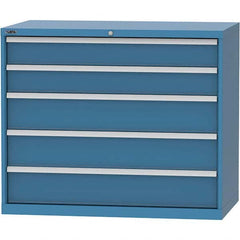 LISTA - 5 Drawer, 99 Compartment Bright Blue Steel Modular Storage Cabinet - Exact Tool & Supply