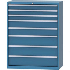LISTA - 8 Drawer, 84 Compartment Bright Blue Steel Modular Storage Cabinet - Exact Tool & Supply