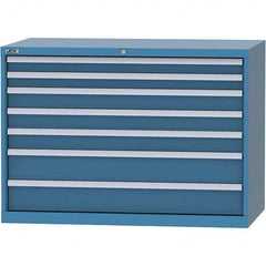 LISTA - 7 Drawer, 99 Compartment Bright Blue Steel Modular Storage Cabinet - Exact Tool & Supply