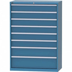 LISTA - 8 Drawer, 84 Compartment Bright Blue Steel Modular Storage Cabinet - Exact Tool & Supply