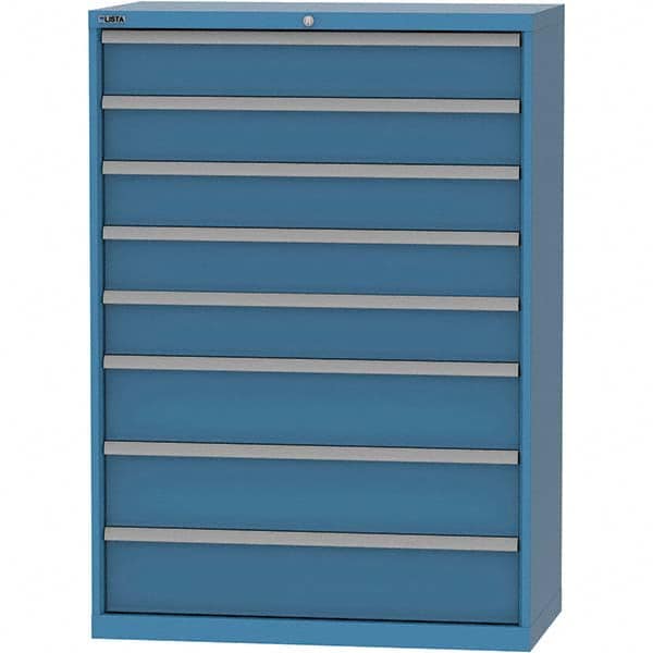 LISTA - 8 Drawer, 84 Compartment Bright Blue Steel Modular Storage Cabinet - Exact Tool & Supply