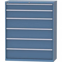 LISTA - 6 Drawer, 99 Compartment Bright Blue Steel Modular Storage Cabinet - Exact Tool & Supply