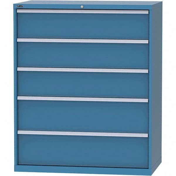 LISTA - 5 Drawer, 159 Compartment Bright Blue Steel Modular Storage Cabinet - Exact Tool & Supply