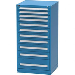 Vidmar - 11 Drawer, 60 Compartment Bright Blue Steel Modular Storage Cabinet - Exact Tool & Supply