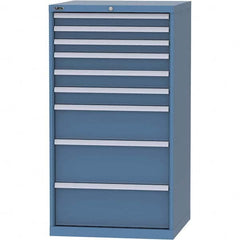LISTA - 9 Drawer, 45 Compartment Bright Blue Steel Modular Storage Cabinet - Exact Tool & Supply