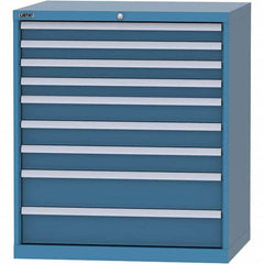 LISTA - 9 Drawer, 84 Compartment Bright Blue Steel Modular Storage Cabinet - Exact Tool & Supply