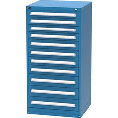 Vidmar - 11 Drawer, 124 Compartment Bright Blue Steel Modular Storage Cabinet - Exact Tool & Supply