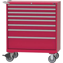 LISTA - 8 Drawer, 84 Compartment Red Steel Modular Storage Cabinet - Exact Tool & Supply