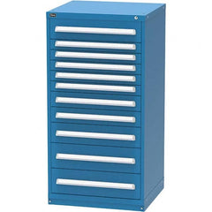 Vidmar - 11 Drawer, 60 Compartment Bright Blue Steel Modular Storage Cabinet - Exact Tool & Supply