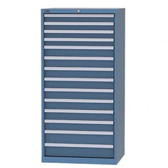 LISTA - 12 Drawer, 93 Compartment Bright Blue Steel Modular Storage Cabinet - Exact Tool & Supply