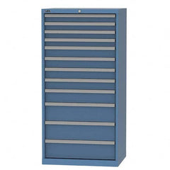 LISTA - 12 Drawer, 93 Compartment Bright Blue Steel Modular Storage Cabinet - Exact Tool & Supply