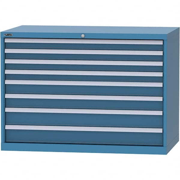 LISTA - 8 Drawer, 99 Compartment Bright Blue Steel Modular Storage Cabinet - Exact Tool & Supply