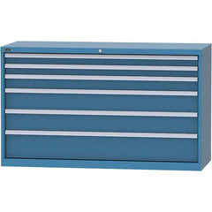 LISTA - 6 Drawer, 84 Compartment Bright Blue Steel Modular Storage Cabinet - Exact Tool & Supply