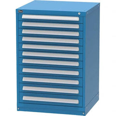 Vidmar - 11 Drawer, 344 Compartment Bright Blue Steel Modular Storage Cabinet - Exact Tool & Supply