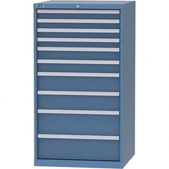 LISTA - 10 Drawer, 45 Compartment Bright Blue Steel Modular Storage Cabinet - Exact Tool & Supply