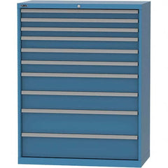 LISTA - 10 Drawer, 84 Compartment Bright Blue Steel Modular Storage Cabinet - Exact Tool & Supply