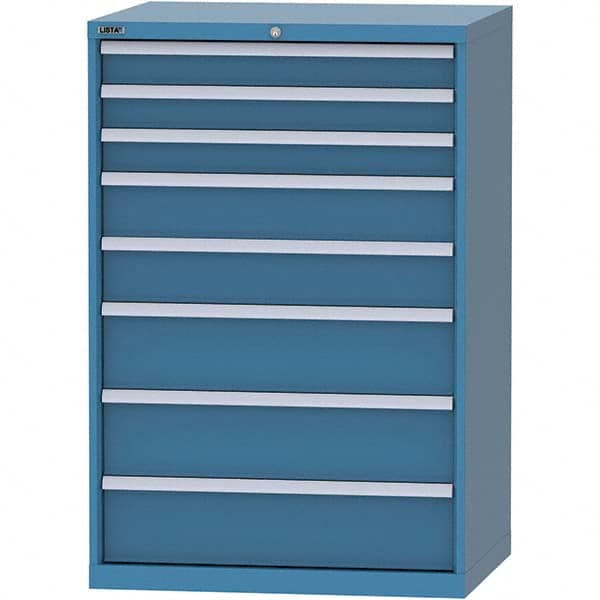 LISTA - 8 Drawer, 84 Compartment Bright Blue Steel Modular Storage Cabinet - Exact Tool & Supply