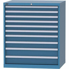 LISTA - 10 Drawer, 84 Compartment Bright Blue Steel Modular Storage Cabinet - Exact Tool & Supply