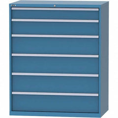 LISTA - 6 Drawer, 159 Compartment Bright Blue Steel Modular Storage Cabinet - Exact Tool & Supply