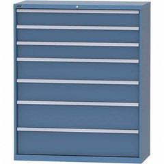 LISTA - 7 Drawer, 99 Compartment Bright Blue Steel Modular Storage Cabinet - Exact Tool & Supply