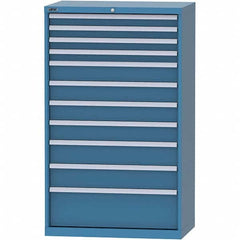 LISTA - 11 Drawer, 84 Compartment Bright Blue Steel Modular Storage Cabinet - Exact Tool & Supply