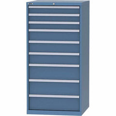 LISTA - 9 Drawer, 45 Compartment Bright Blue Steel Modular Storage Cabinet - Exact Tool & Supply