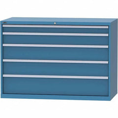 LISTA - 5 Drawer, 84 Compartment Bright Blue Steel Modular Storage Cabinet - Exact Tool & Supply