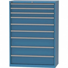 LISTA - 9 Drawer, 84 Compartment Bright Blue Steel Modular Storage Cabinet - Exact Tool & Supply