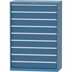 LISTA - 9 Drawer, 84 Compartment Bright Blue Steel Modular Storage Cabinet - Exact Tool & Supply