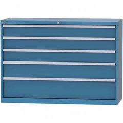LISTA - 5 Drawer, 84 Compartment Bright Blue Steel Modular Storage Cabinet - Exact Tool & Supply
