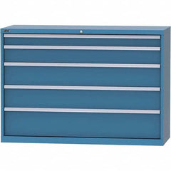 LISTA - 5 Drawer, 84 Compartment Bright Blue Steel Modular Storage Cabinet - Exact Tool & Supply