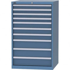 LISTA - 10 Drawer, 45 Compartment Bright Blue Steel Modular Storage Cabinet - Exact Tool & Supply