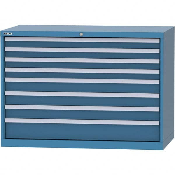 LISTA - 8 Drawer, 99 Compartment Bright Blue Steel Modular Storage Cabinet - Exact Tool & Supply