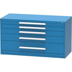 Vidmar - 5 Drawer, 45 Compartment Bright Blue Steel Modular Storage Cabinet - Exact Tool & Supply