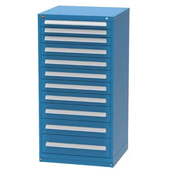 Vidmar - 11 Drawer, 344 Compartment Bright Blue Steel Modular Storage Cabinet - Exact Tool & Supply