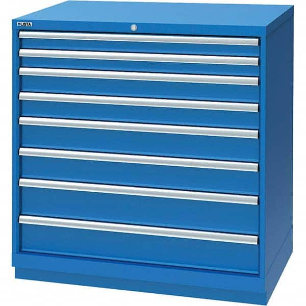 LISTA - 8 Drawer, 117 Compartment Bright Blue Steel Modular Storage Cabinet - Exact Tool & Supply