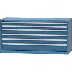 LISTA - 6 Drawer, 84 Compartment Bright Blue Steel Modular Storage Cabinet - Exact Tool & Supply