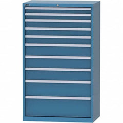 LISTA - 10 Drawer, 84 Compartment Bright Blue Steel Modular Storage Cabinet - Exact Tool & Supply