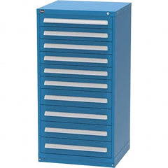 Vidmar - 10 Drawer Bright Blue Steel Modular Storage Cabinet - Exact Tool & Supply
