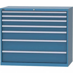 LISTA - 7 Drawer, 99 Compartment Bright Blue Steel Modular Storage Cabinet - Exact Tool & Supply