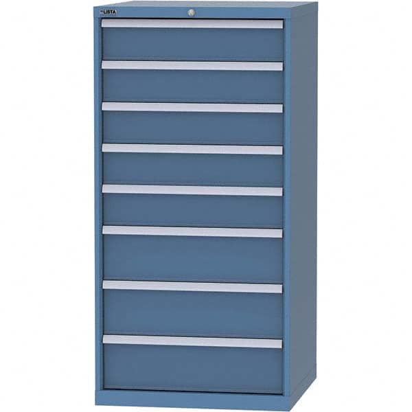 LISTA - 8 Drawer, 45 Compartment Bright Blue Steel Modular Storage Cabinet - Exact Tool & Supply