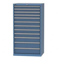 LISTA - 12 Drawer, 124 Compartment Bright Blue Steel Modular Storage Cabinet - Exact Tool & Supply