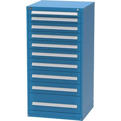 Vidmar - 10 Drawer, 124 Compartment Bright Blue Steel Modular Storage Cabinet - Exact Tool & Supply