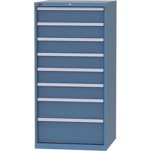 LISTA - 8 Drawer, 45 Compartment Bright Blue Steel Modular Storage Cabinet - Exact Tool & Supply