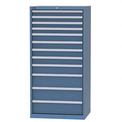 LISTA - 11 Drawer, 93 Compartment Bright Blue Steel Modular Storage Cabinet - Exact Tool & Supply